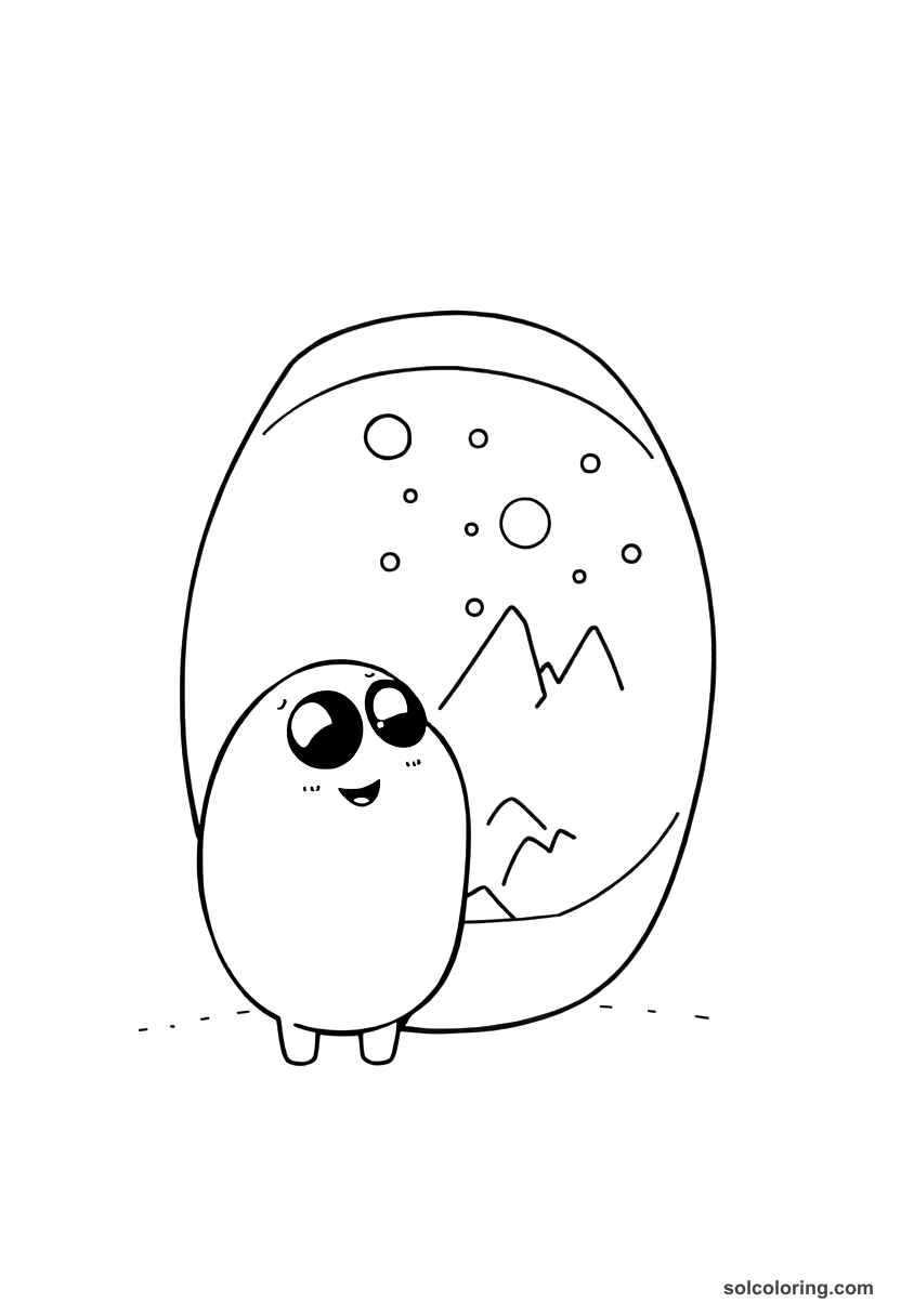 Cute Cartoon The magic tube that shows distant lands coloring page, free printable cute cartoon style