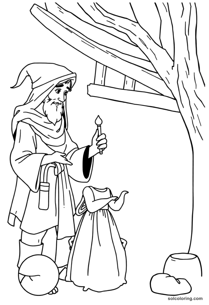 The Merchant S Clever Daughter Solving The Riddle coloring pages