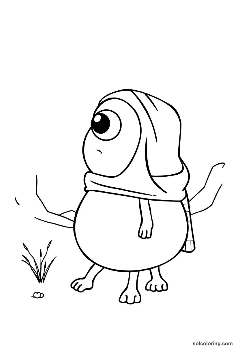 Cute Cartoon The one-eyed Qalandar wandering the desert coloring page, free printable cute cartoon style