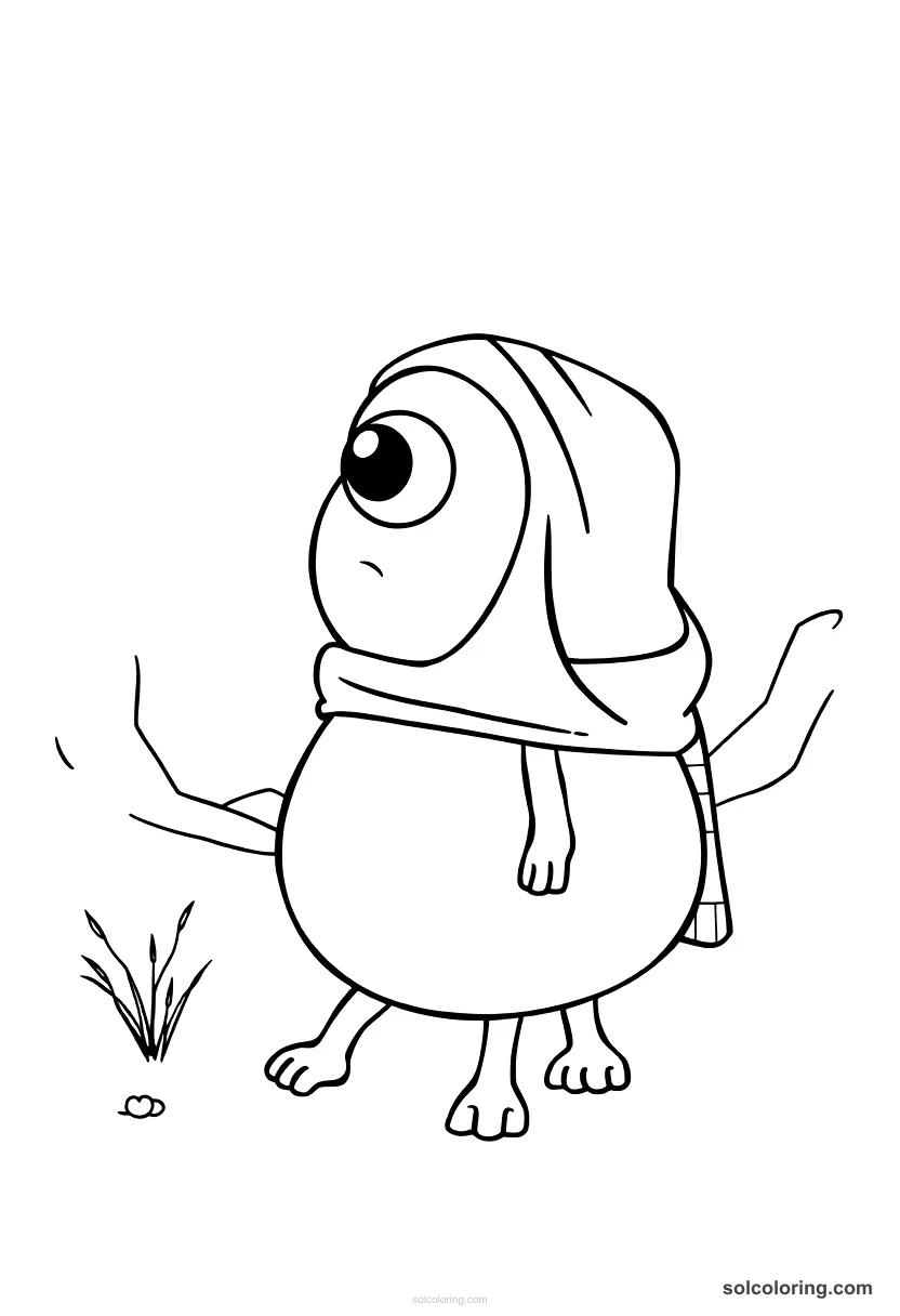 Cute Cartoon The one-eyed Qalandar wandering the desert cute cartoon coloring page for kids