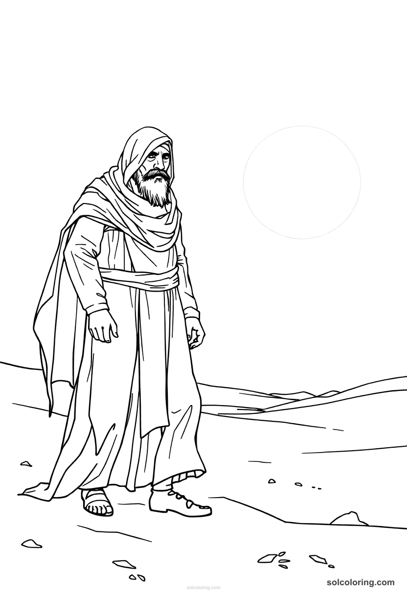 The One Eyed Qalandar Wandering The Desert coloring pages