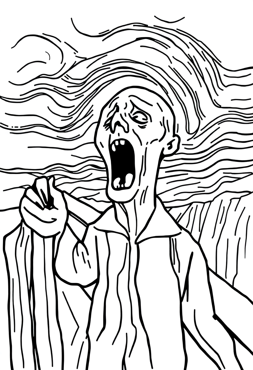 The Scream Artwork coloring pages