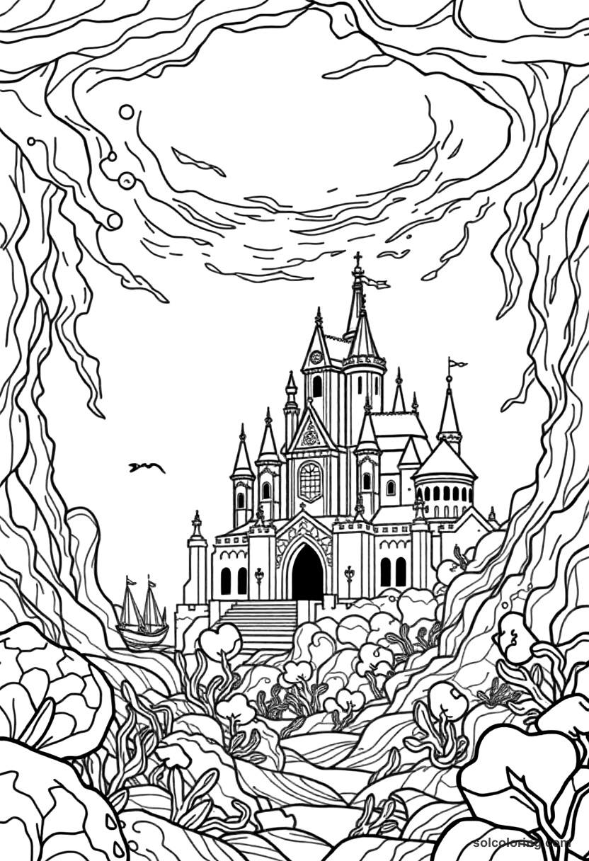 The Sea King S Palace Beneath The Waves coloring pages
