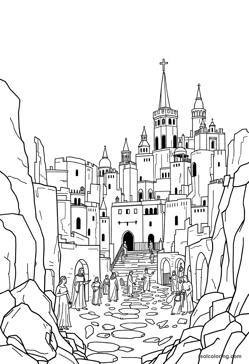 The Sleeping City Where Everyone Is Turned To Stone coloring pages