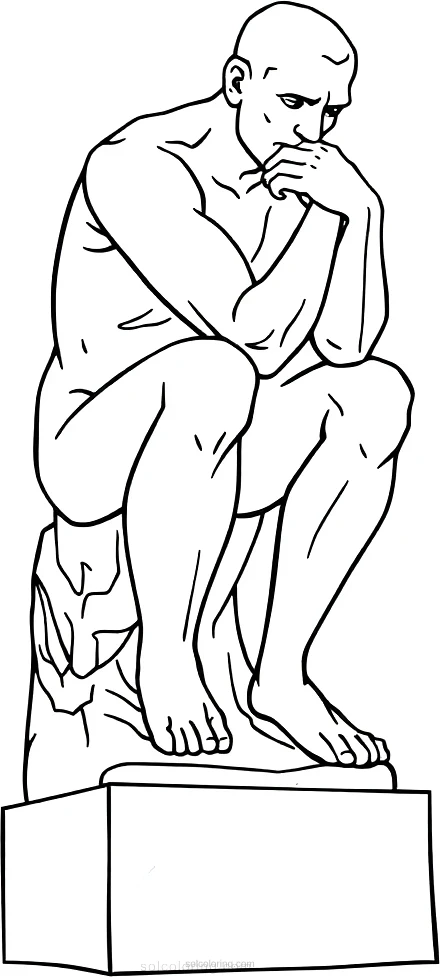 The Thinker Sculpture coloring pages