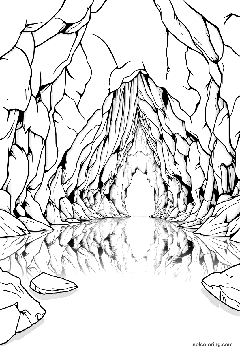 The Underground Lake Beneath The Stone City coloring pages
