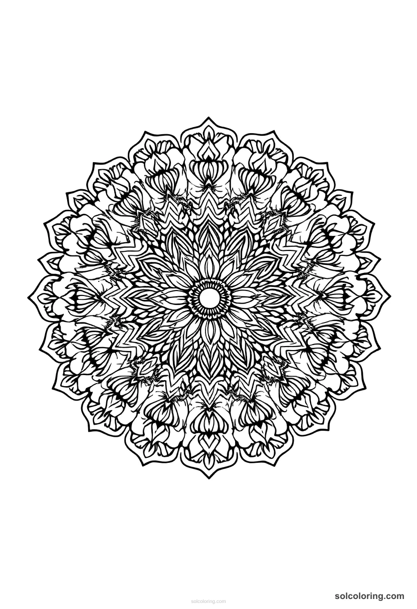 Mandala The underwater sea kingdom of coral and pearl mandala coloring page for kids