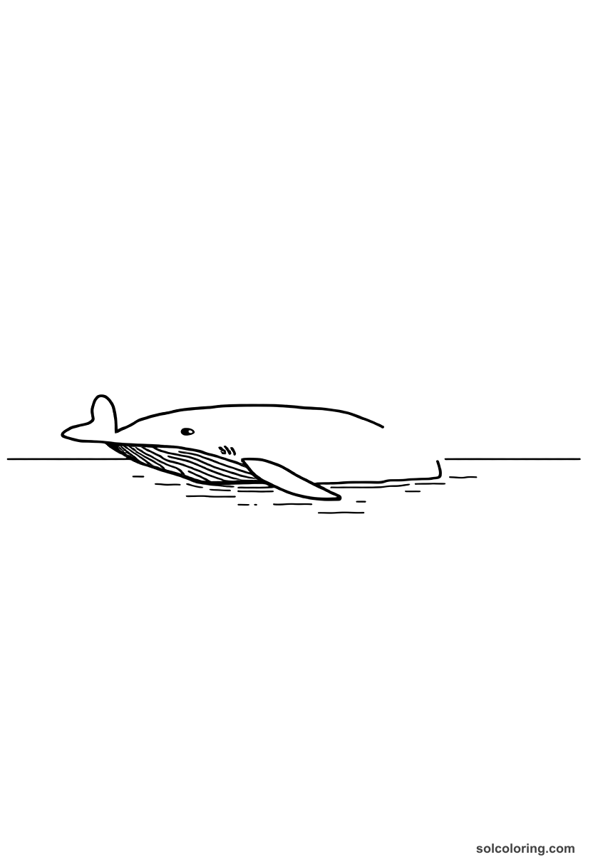 Simple The whale island mistaken for dry land coloring page, free printable simple style