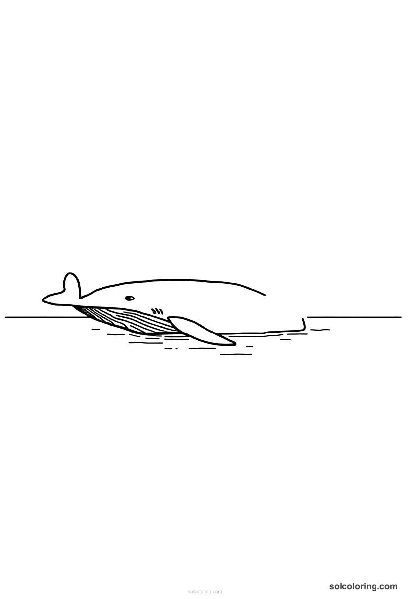 Simple The whale island mistaken for dry land simple coloring page for kids