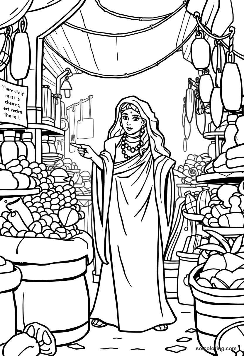 The Wily Delilah The Schemer In The Marketplace coloring pages