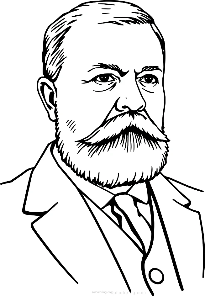 Theodore Roosevelt Portrait coloring page for kids