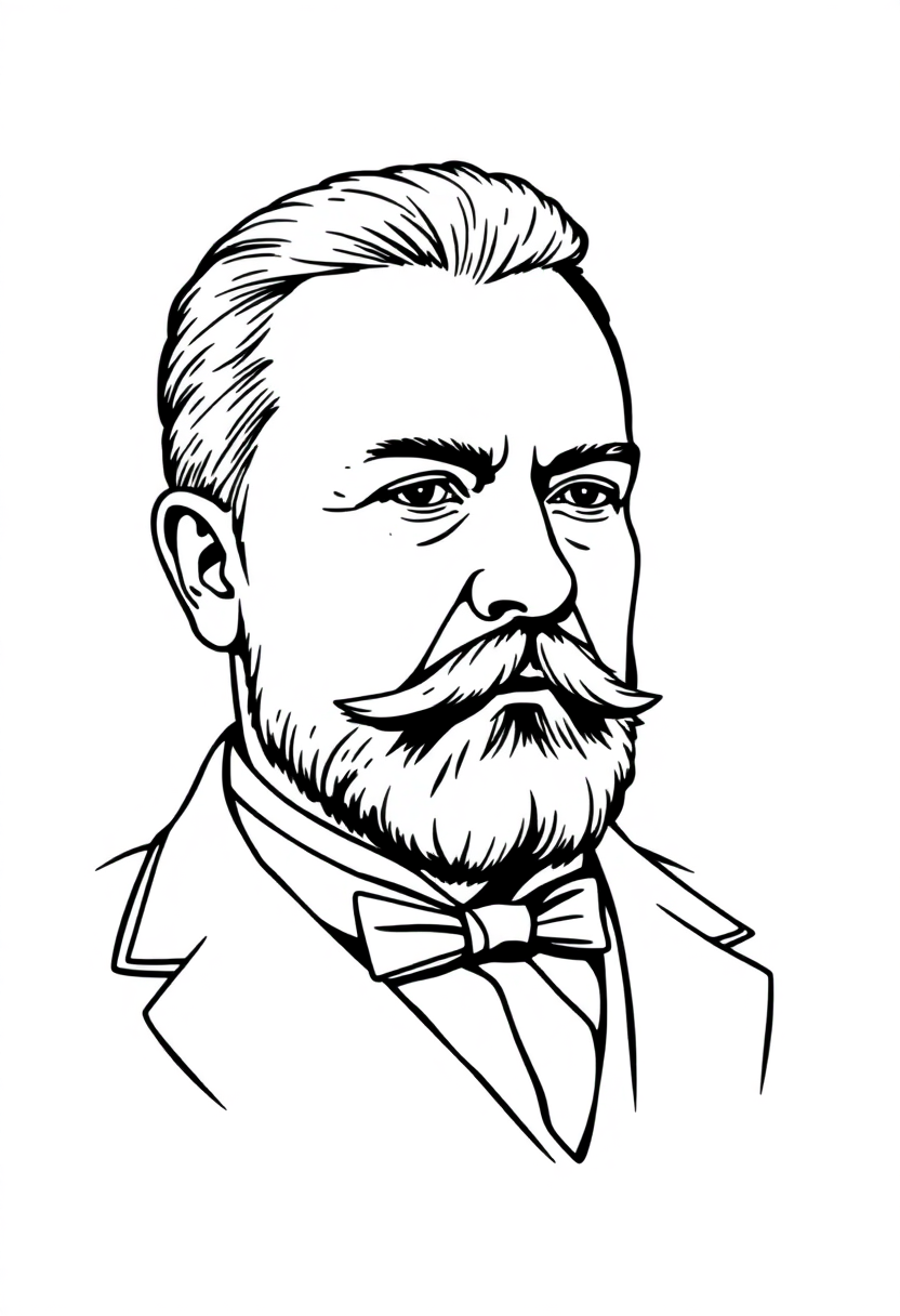 Theodore Roosevelt Portrait coloring page, free printable