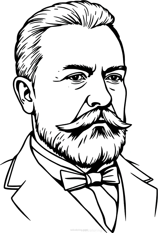Theodore Roosevelt Portrait coloring page for kids