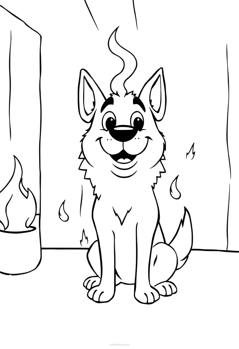 This Is Fine Dog In Burning Room coloring pages