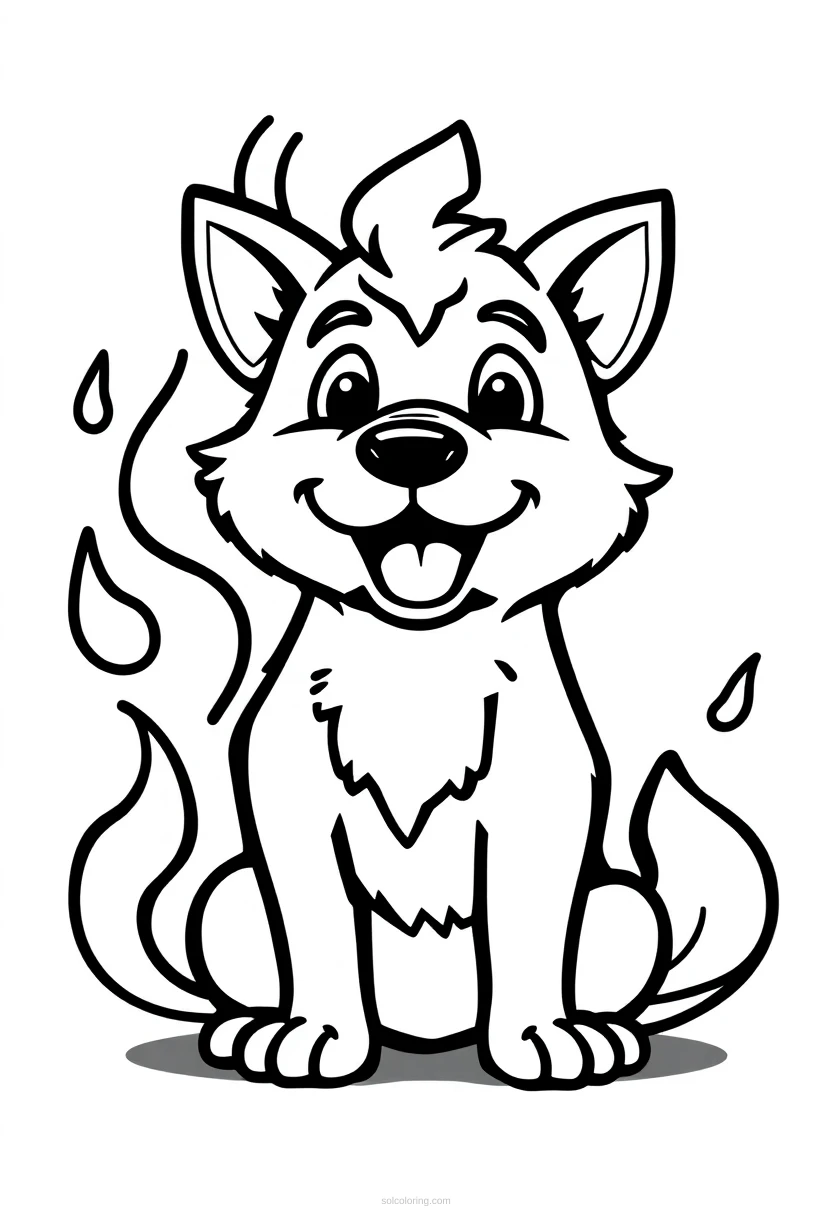 This Is Fine Dog In Fire coloring pages
