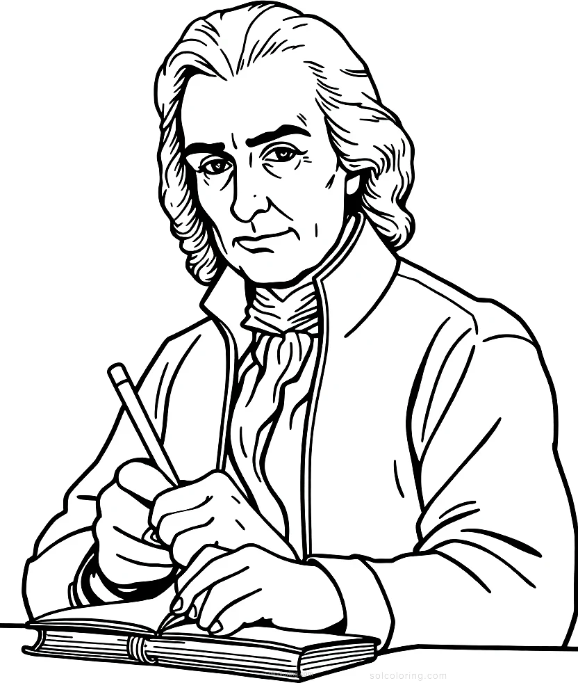 Thomas Jefferson Writing coloring pages