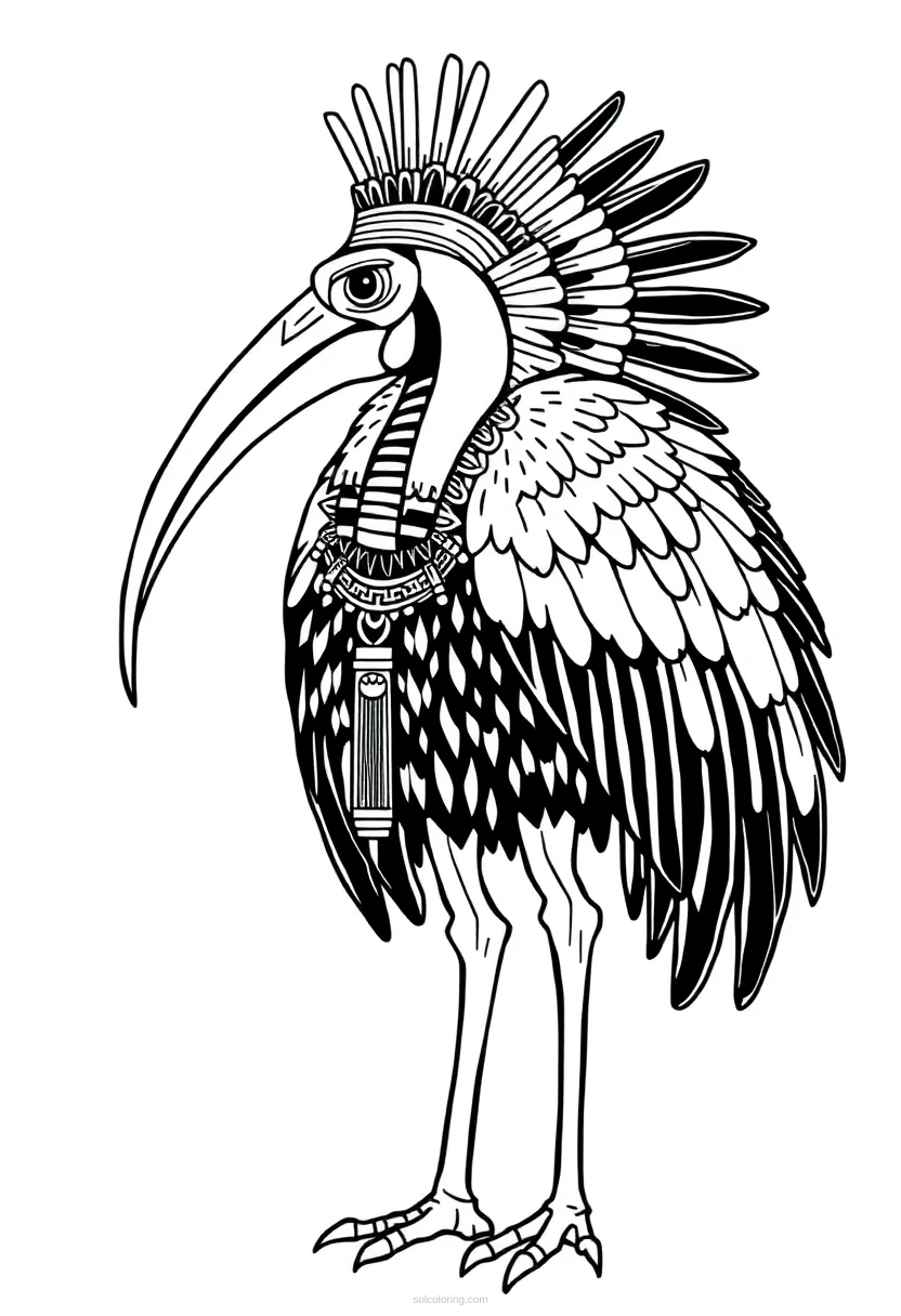 Thoth Ibis God coloring pages