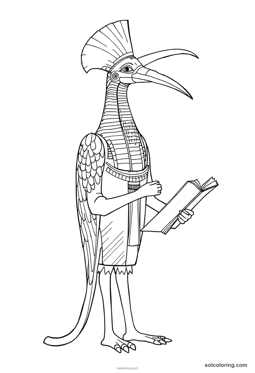 Thoth The Ibis Headed Scribe coloring pages
