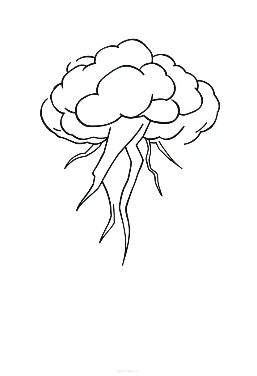 Thunderstorm coloring page for kids