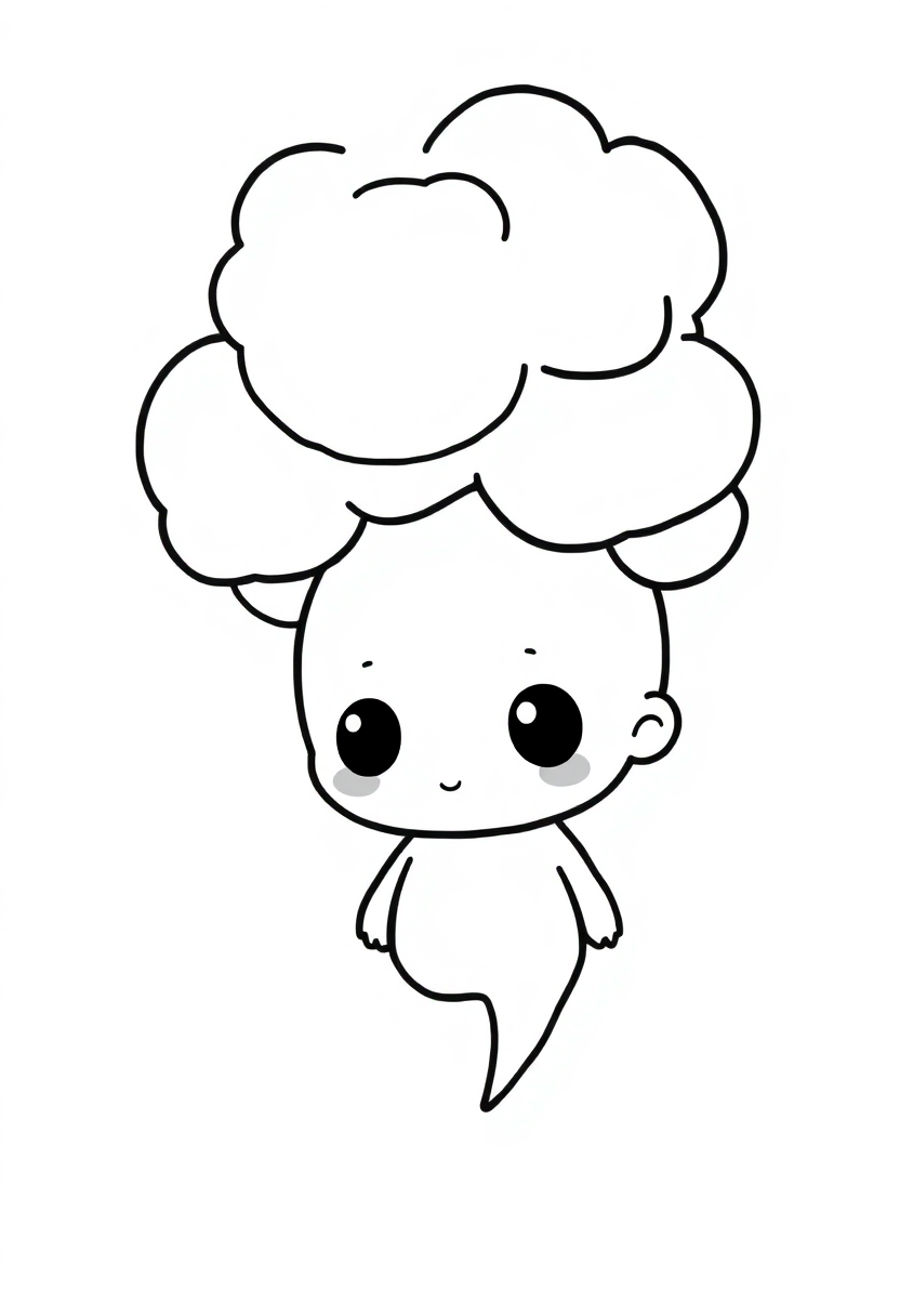 Thunderstorm coloring page, free printable