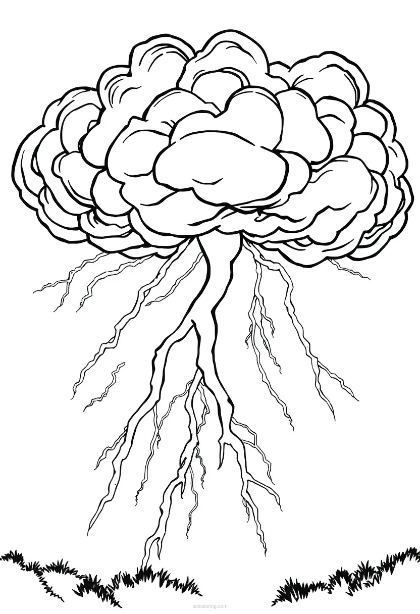 Thunderstorm coloring page for kids