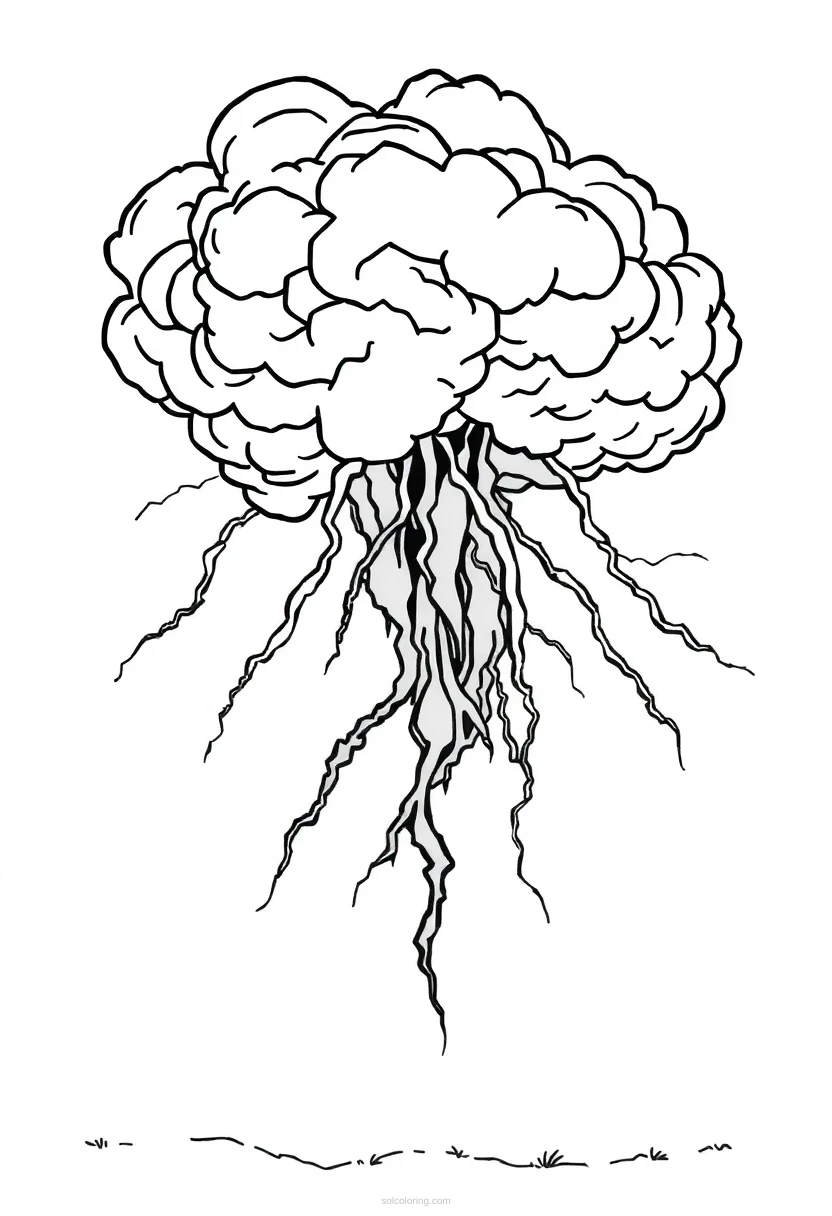 Thunderstorm coloring page for kids