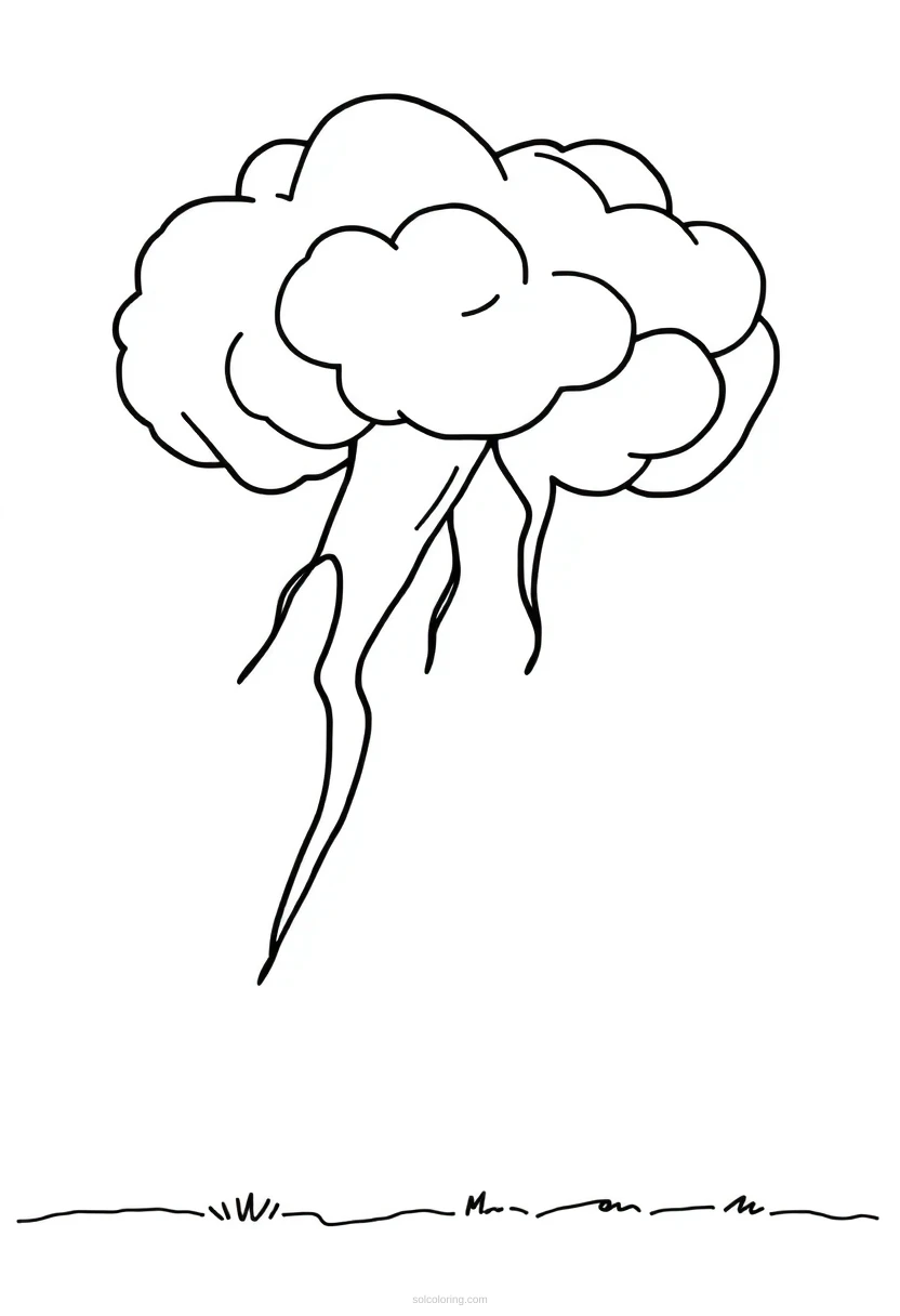 Thunderstorm coloring page for kids