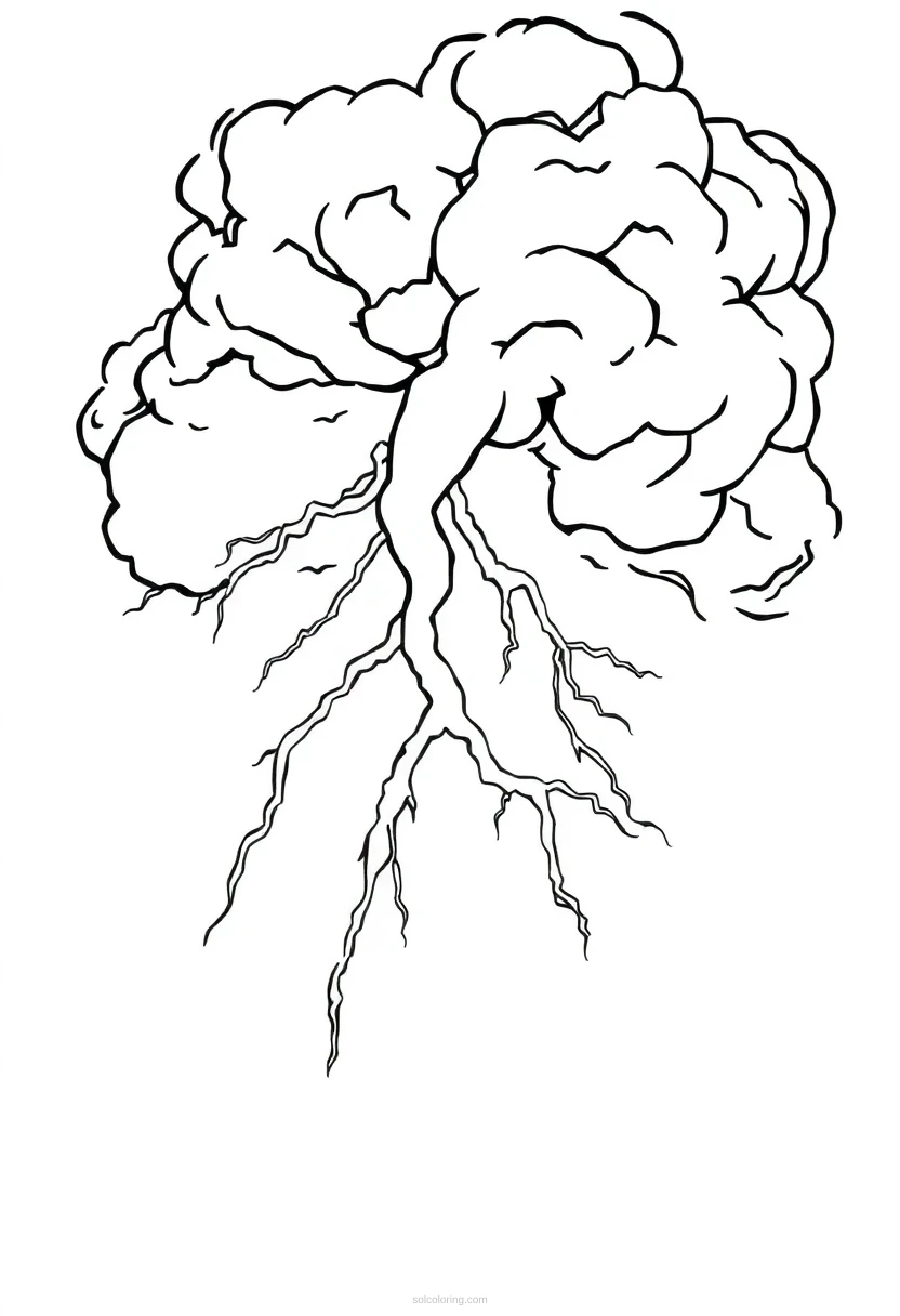 Thunderstorm coloring page for kids
