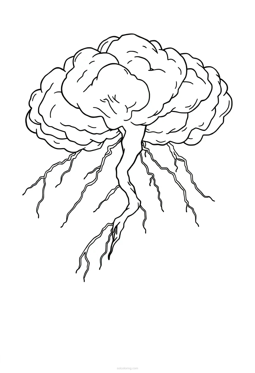 Thunderstorm coloring page for kids