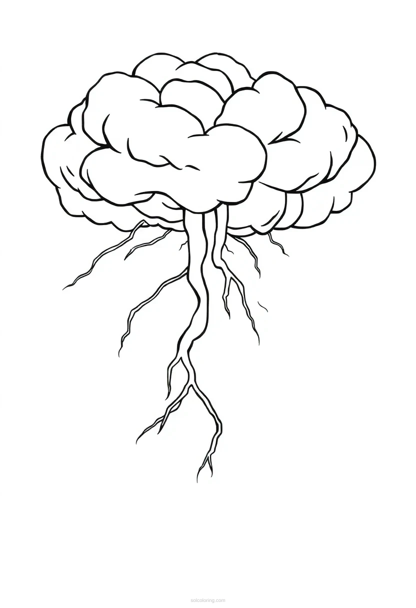Thunderstorm coloring page for kids
