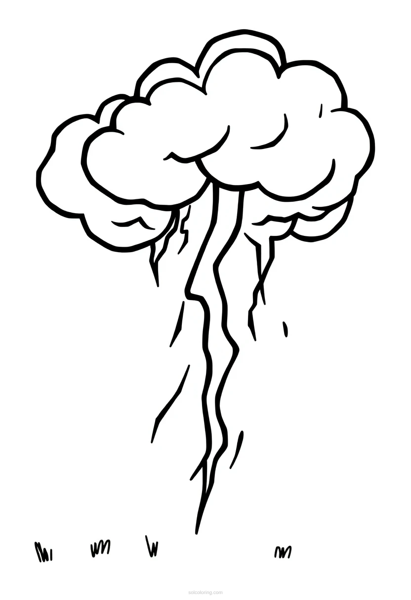 Thunderstorm coloring page for kids