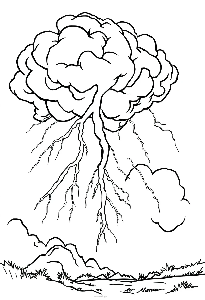 Thunderstorm coloring page for kids