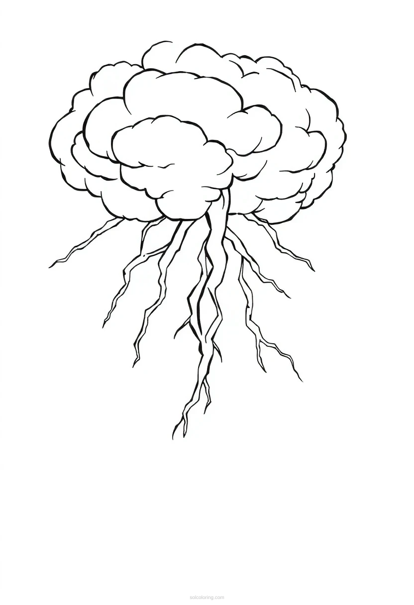 Thunderstorm coloring page for kids