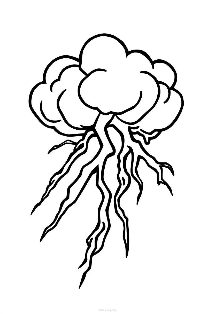 Thunderstorm coloring page for kids