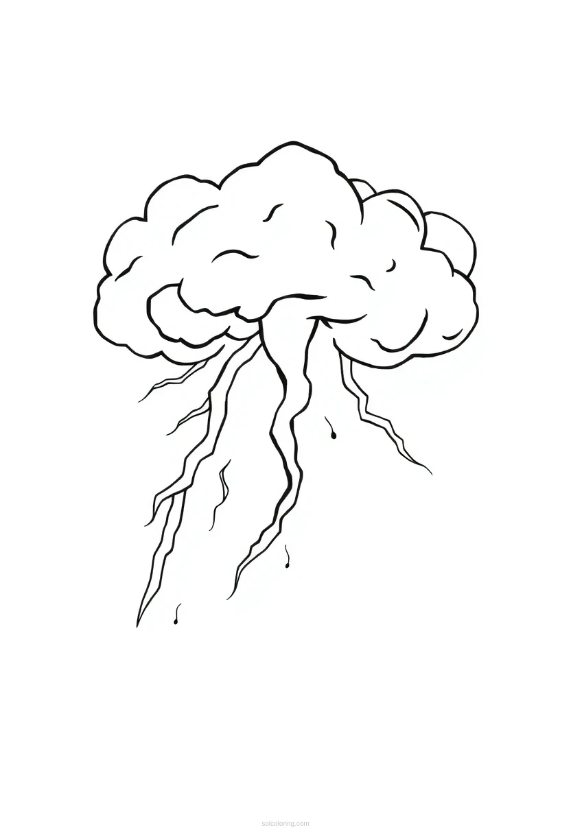 Thunderstorm coloring page for kids