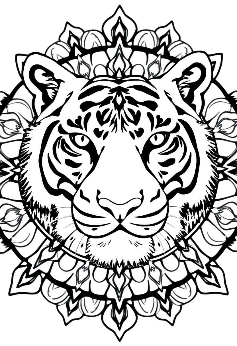 Tiger Face Close-up coloring page, free printable