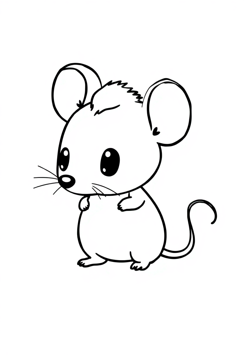 Tiny Mouse coloring page, free printable
