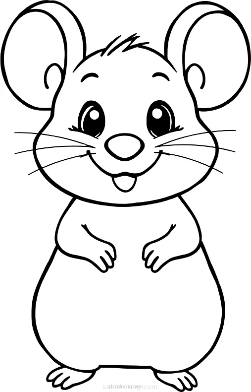 Tiny Mouse coloring page for kids