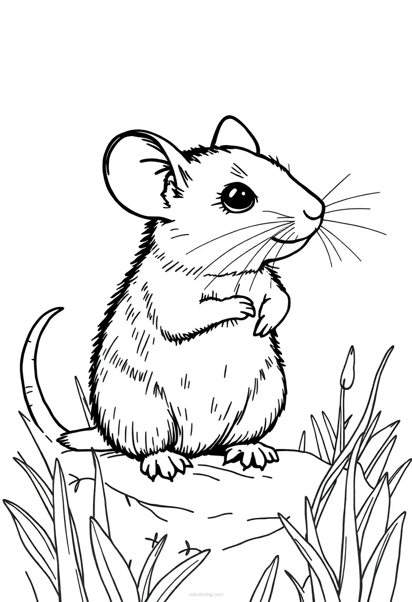 Tiny Mouse coloring page for kids