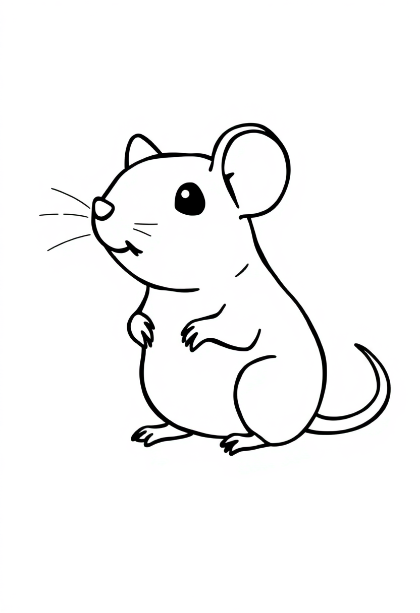 Tiny Mouse coloring page, free printable