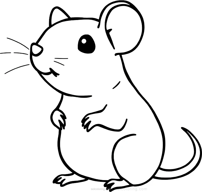 Tiny Mouse coloring page for kids