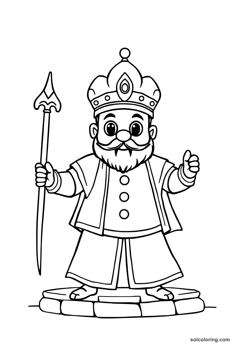 Cute Cartoon Tipu Sultan Defending Seringapatam coloring page, free printable cute cartoon style