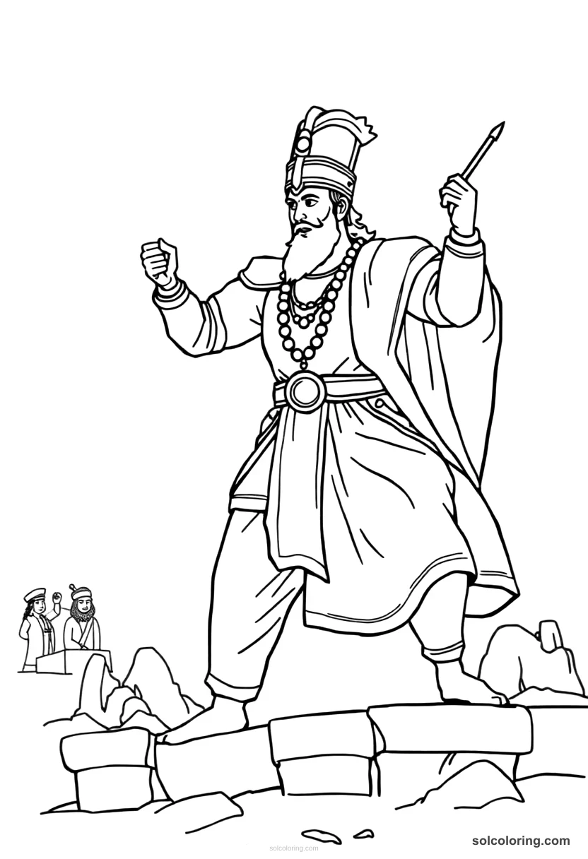 Simple Tipu Sultan Defending Seringapatam simple coloring page for kids