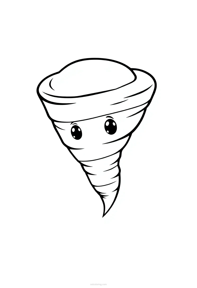 Tornado coloring page for kids