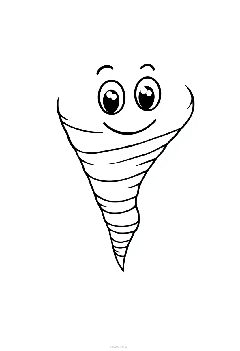 Tornado coloring page for kids