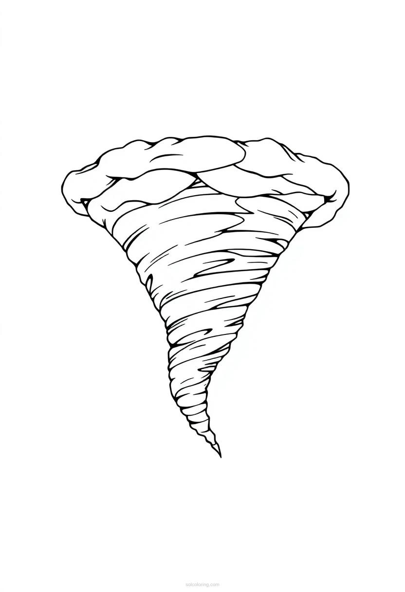 Tornado coloring page for kids