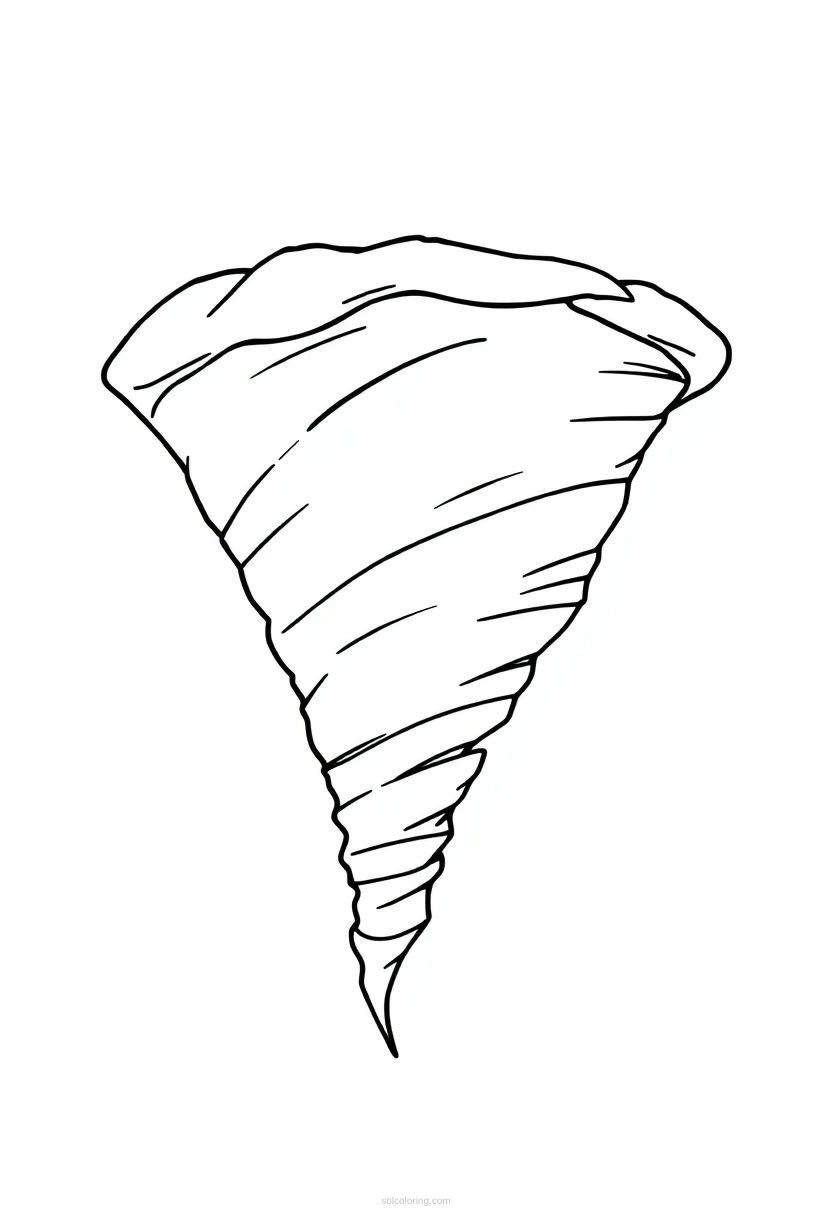 Tornado coloring page for kids