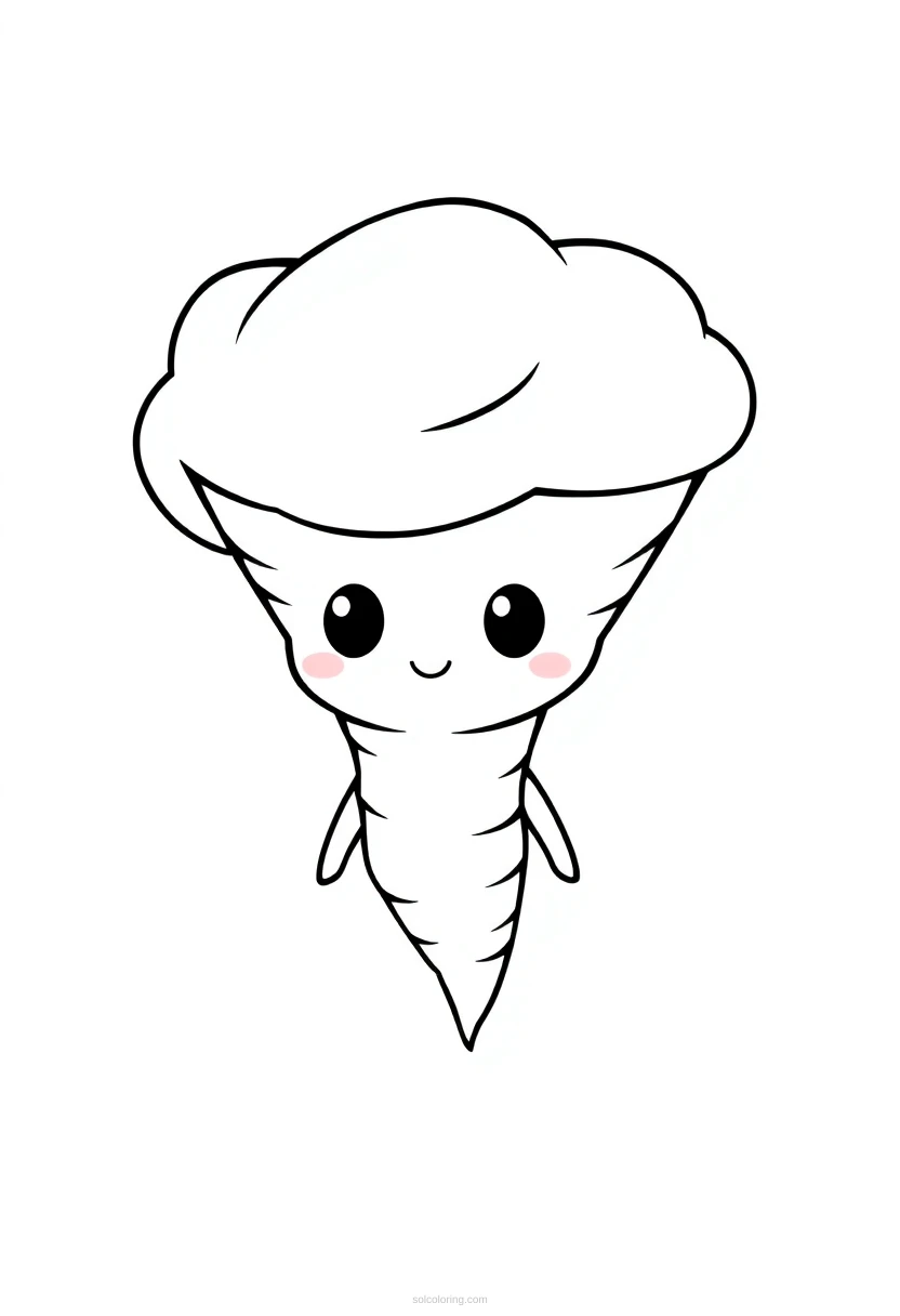 Tornado coloring page for kids