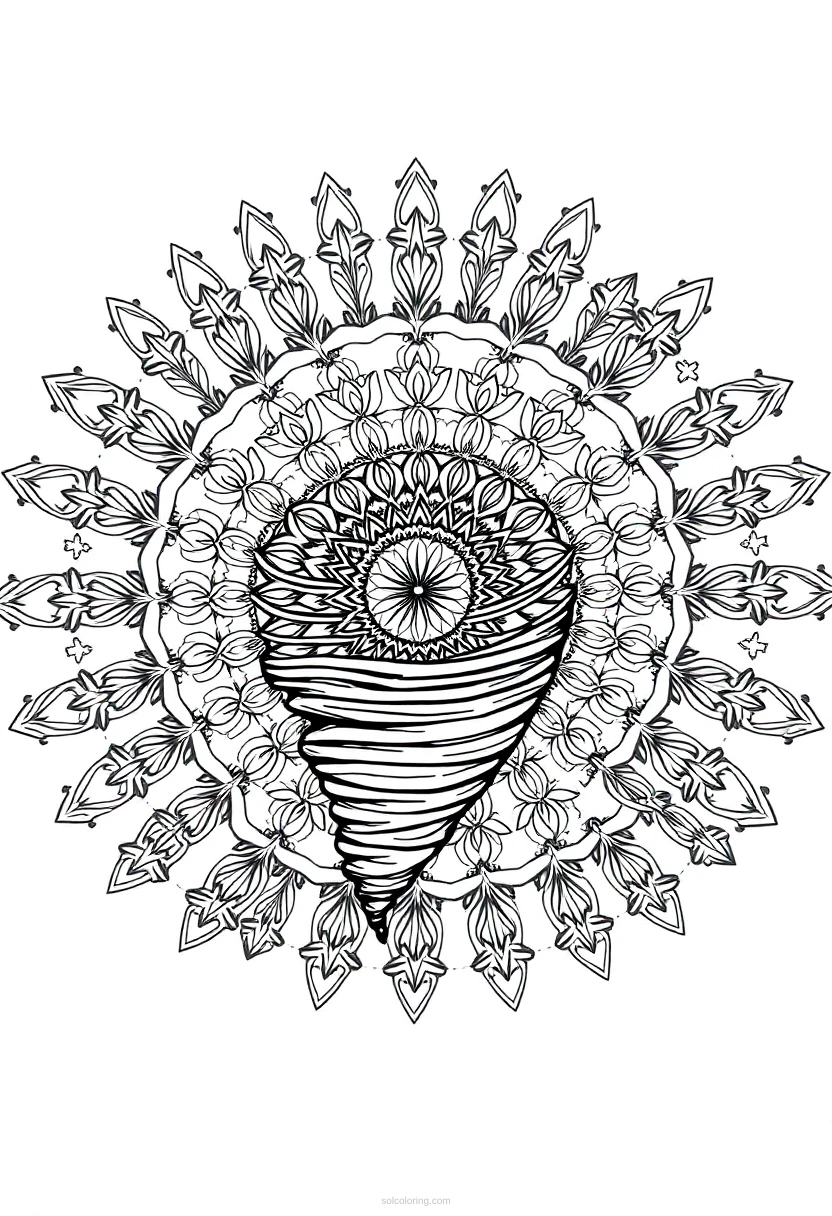 Tornado coloring page for kids
