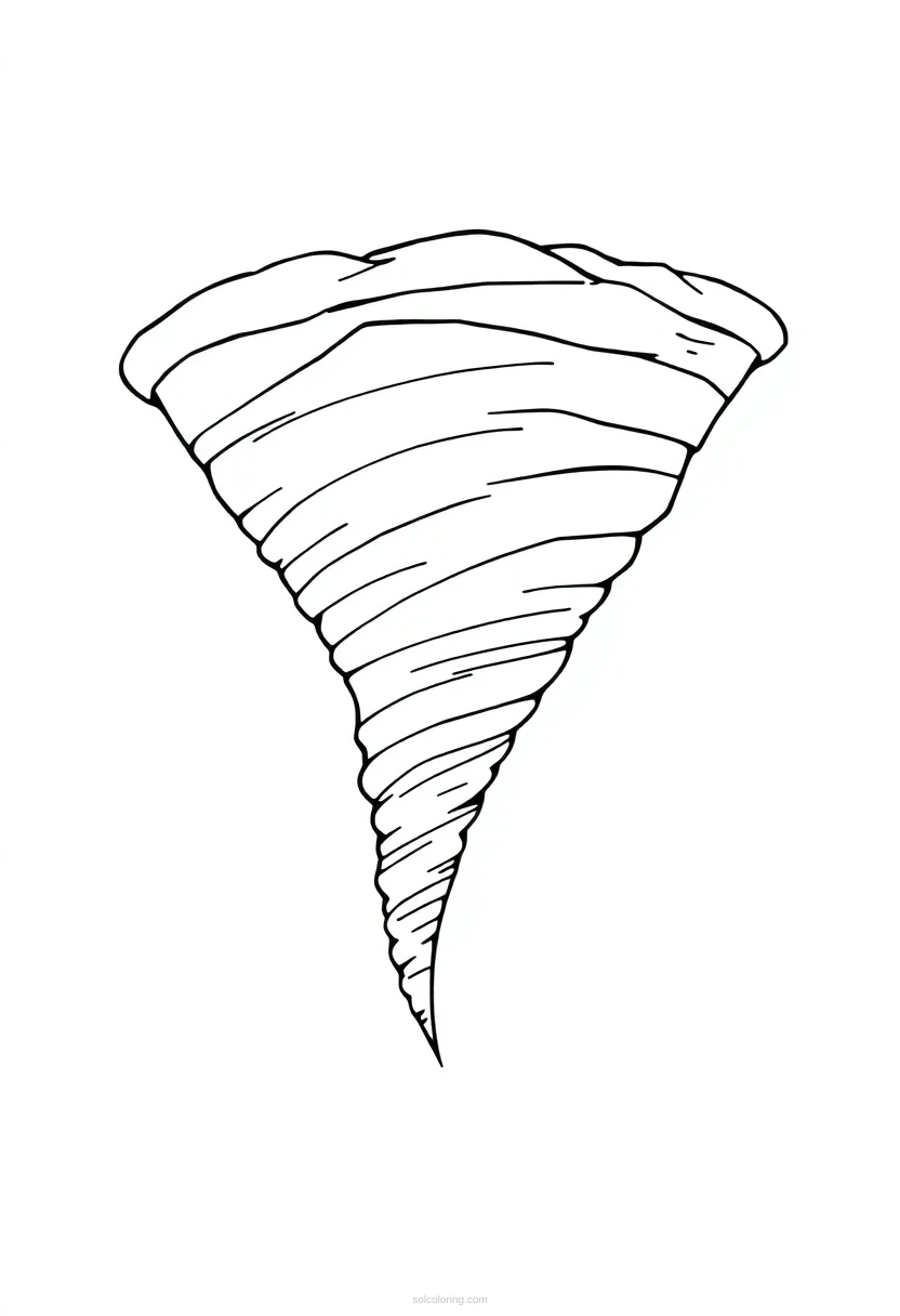 Tornado coloring page for kids